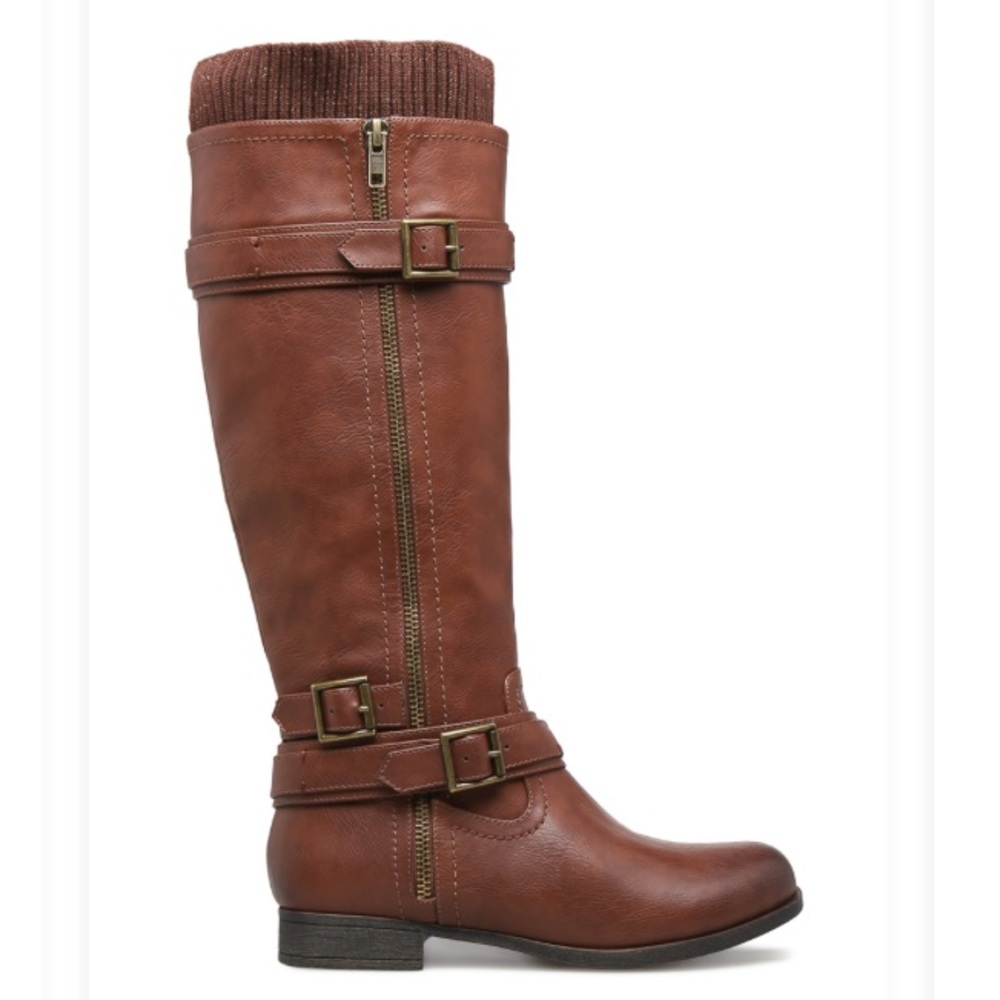 Flat Boots, Kadijah, Cognac 7.5